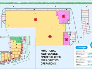 Het betreft de verhuur van twee strategisch gelegen magazijnen aan de rand van de Haven van Antwerpen. De magazijnen zijn direct gelegen aan de A12/E19/Noorderlaan &eacute;n perfect ontsloten voor nationale en internationale distributie. 

De units beschikken o