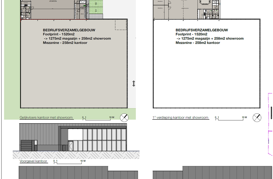 In de industriezone 'De Vloeiende' te Kapellen wordt een nieuw bedrijfsgebouw opgetrokken. Het betreft een gebouw van 1 791 m², bestaande uit 1 275 m² opslagruimte en 516 m² kantoorruimte/showroommogelijkheden, dit op een perceel van ca. 4900 m². Het 